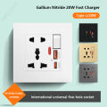 20W Type-C Plug Quick Charging 5-pin Wall Socket 220V,Plastic Electrical Wall Power Outlet With DC 5V 3A USB C Charger. 