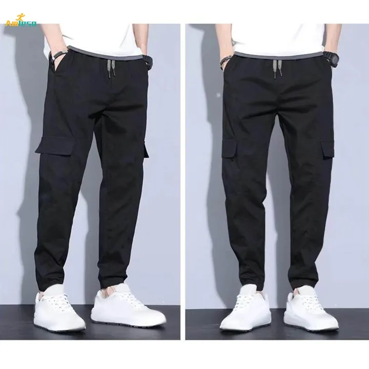 Mens%20Cargo%20Pant%20Multiple%20Pockets%20High%20Waist%20Trousers%20Straight%20Wide%20Leg%20Baggy%203XL%20Black%20-%20Image%205