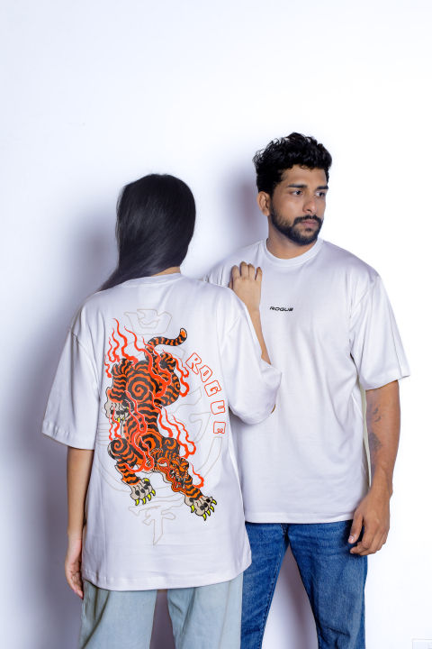 ROGUE Legends – Roar Behind Oversized Unisex T-Shirt (White)