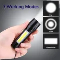 COB LED Flashlight Adjustable Focus Camping Torch Pen Clip Light LSW. 
