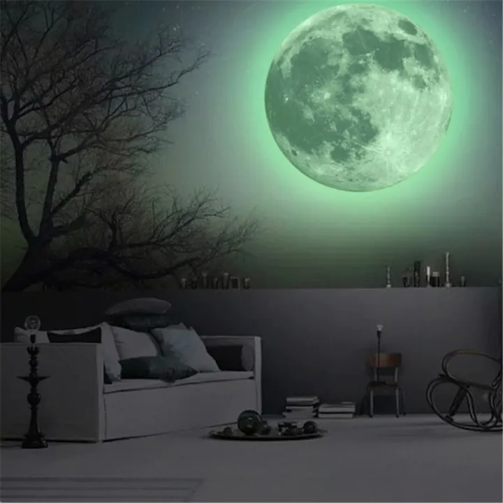 12/20/30cm%20Luminous%20Moon%203D%20Wall%20Sticker%20for%20kids%20room%20decoration%20home%20decals%20Glow%20in%20the%20dark%20Wall%20Stickers%20-%20Image%202