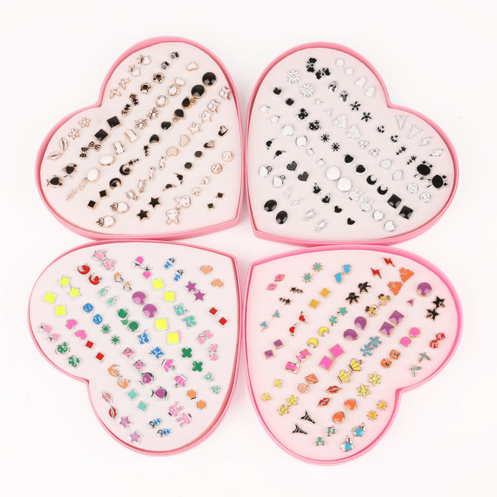 36 Pairs Cartoon Hypoallergenic Stud Earrings Set for Women and Girls