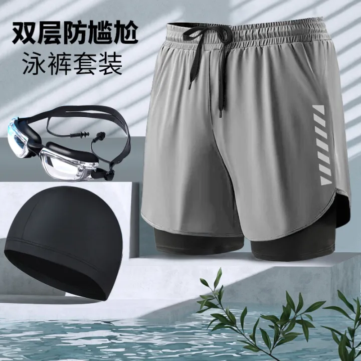 Swimming%20Trunks%20Men's%20Anti-Embarrassment%20plus%20Size%20Boxer%20Men's%20Swimsuit%20Professional%20Quick-Drying%20Hot%20Spring%20Swimming%20Trunks%20Fake%20Two-Piece%20Shorts%20Double%20Layer%20-%20Image%204