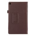 （COD)For Amazon Kindle Fire HD8 (2017) Litchi Texture Horizontal Flip Leather Case with Holder. 