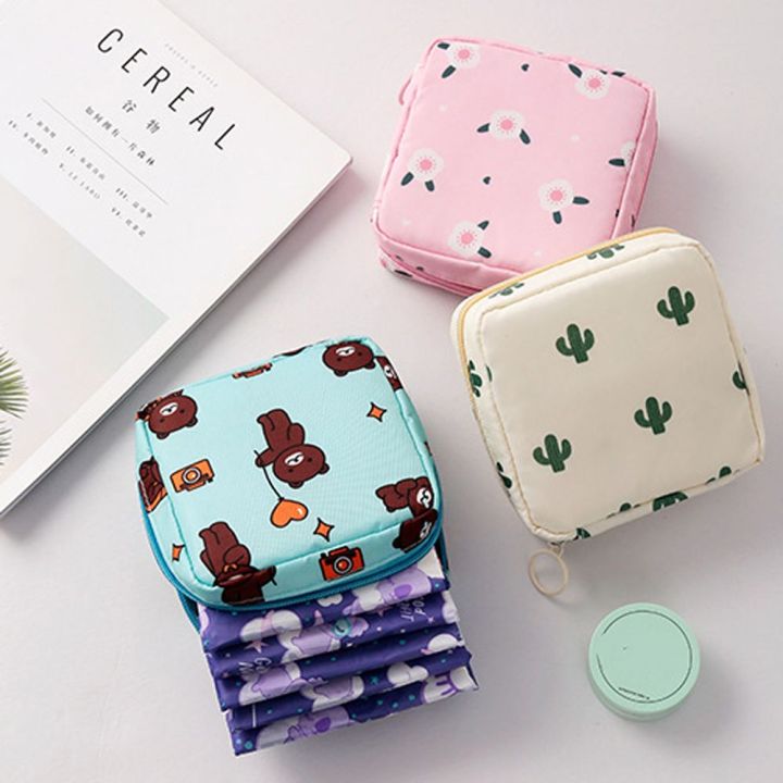 Unicorn Travel Tampon Pouch Flamingo Card Holder Bear Sundries Storage Coin Purse Cartoon Makeup Bag Sanitary Napkin Storage Bag