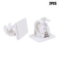 2Pcs/Set Curtain Rod Brackets No Drill Adjustable Stick Fixed Clip Self Adhesive Hanging Rack Hook for Kitchen Bathroom. 