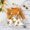 Dress For Kids 3 Months - 3 Years old Birthday Korean Style Fashion Long Sleeve Cute Floral Princess Formal Dresses Ootd For Baby Girl. 