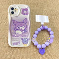 Cute Kuromi Melody Bracket Bracelet Phone Case For Realme C55 C35 C33 C21Y C25Y C30 C30S C21 C11 2021 C20 C15 C12 5 6 7 Pro 5I 6I 5S 6S 7i 8 5G Soft Back Cover Shockproof Full Protection Cartoon Silicone TPU Camera Protective. 