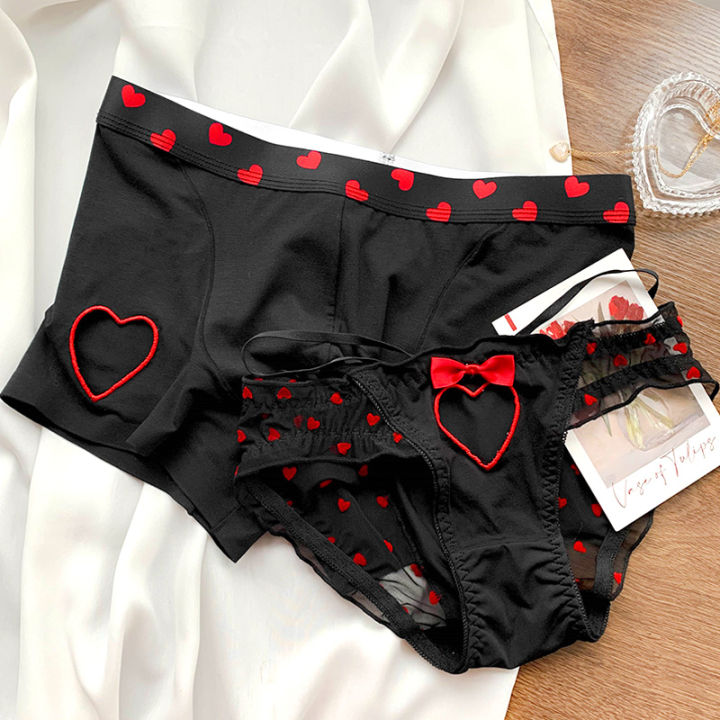 New%20Heart%20Printed%20Couple%20Underwear%20Women%20Men%20Low%20Waist%20Briefs%20Breathable%20Boxer%20Panties%20Boyfriend%20Girlfriend%20Lingerie%20-%20Image%202