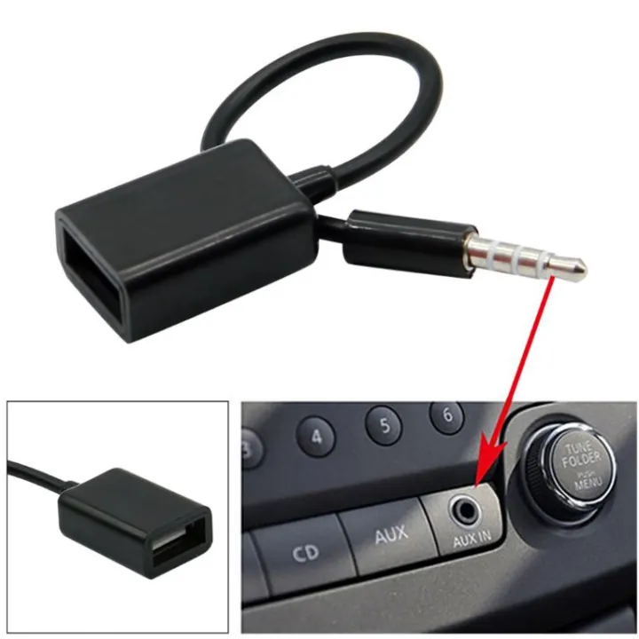 Universal Portable 3.5mm Male AUX Audio Plug Jack To USB 2.0 Male To Female Converter Car MP3 Adapter Cable Adapter Connector