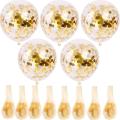 Birthday Decorations, Birthday Party decoration balloon Kit 92/ 93 pcs Happy Birthday Confetti Balloons with Paper Pom Pom Black and Gold for Party Supplies. 