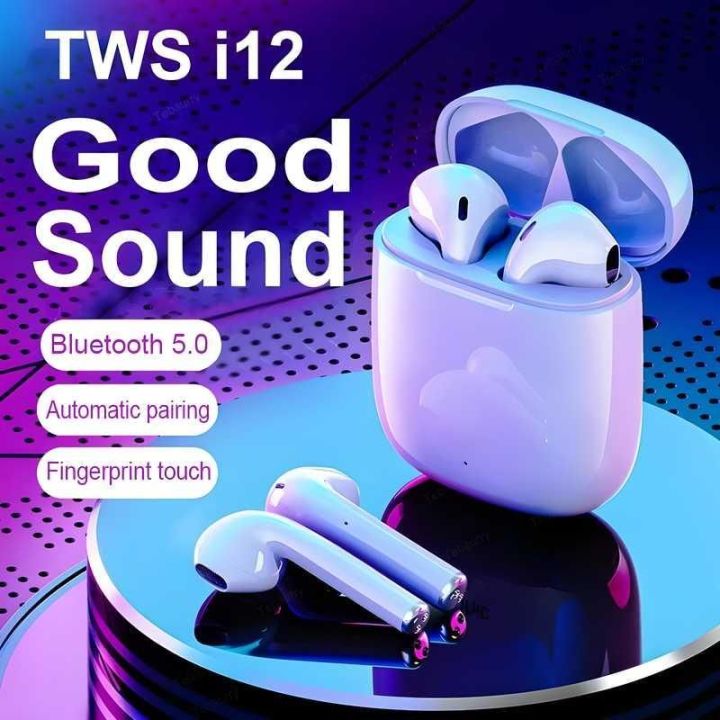OriginaI i12 Airpods TWS Full Set with Box - True Wireless Bluetooth Headset 5.0 Touch Control Earbuds for Android and iOS Mobile Phones New /i 15 Airpods