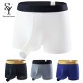 Longjiang Underwear Color Block Boxer Men Elephant Nose Thin Underpants for Sleeping. 