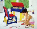 Nilkamal Apple Junior's Study Set Kids Desk and Chair Study Chair and Table (Red & Blue, Green & Yellow Mixed). 