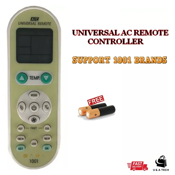 Universal AC Remote Controller Baba 1001 with Dual sensors for Better Range Compatible with Most of The Brands