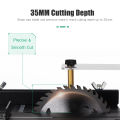 Multi-Functional Table Saw Mini Desktop Saw Cutter Electric Cutting Machine with Saw Blade Adjustable-Speed 35MM Cutting Depth for Wood Plastic Acrylic Cutting. 