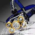 5 LED Headlamp Flashlight Super Bright USB Rechargeable Waterproof Head-Mounted Light Outdoor Emergencies and Work Projects. 
