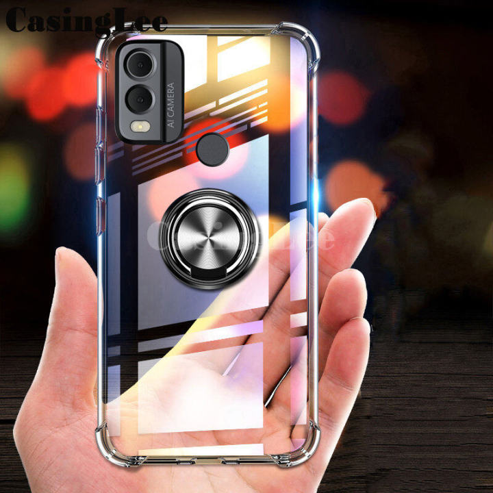 For Nokia C22 Case Soft Clear Transparent Protector Shockproof Car Holder Ring Back Cover Casing hp Nokia C22 Phone case