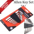 Hex Key Wrench Set  Allen Key Set 9 Pcs Allen Wrench Metric Wrench Inch Wrench L Wrench Size Allen Key Short Arm Tool Set Easy To Carry In The Pocket. 