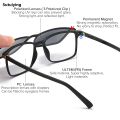 【New design】Sutuiying RAY BAN Myopia Magnetic Clip on Glasses Frame Men Optical Prescription Frame Eyeglasses Men Rectangle Polarized Magnet Clip Sunglasses. 