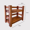Wooden Cosmetics Rack / Solid Wood 2 Tier Tea corner Rack for Kitchen / Wooden Spices Rack for Kitchen Countertop/ Storage Stand. 