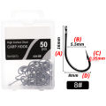 Poplikdfr 50pcs Fishing Hooks Beak Offset Circle Hook High Carbon Steel Barbed Long Shank Hooks With Box Package For CARP Saltwater Freshwater. 