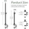 SH C-clamp Light Tripod Desktop Light Stand With 1/4 Ball Head Adjustable Tabletop Bracket Stand For Camera, Ring Light. 