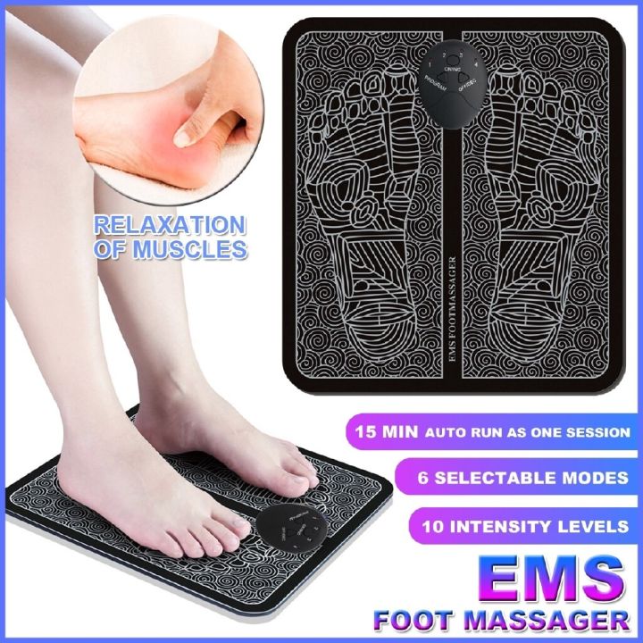 NEW Mesin Urut Tapak Kaki Rechargeable Portable EMS Electric Foot Massage Pad Feet Mesin Sakit Otot Kaki Kebas