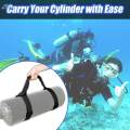 Scuba Tank Holder, Scuba Diving Cylinder Carry Strap Black Adjustable Holding Carrier Standard Tank. 
