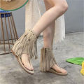 Daliya European and American Retro Style Western Denim Tassel Boots 2024 New Spring and Summer Leisure Fashion Knight Boots. 