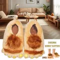 【ZOSR】Fashion Furry Adventure Warm Slippers Big Hairy Unisex Savage Monster Plush Home Slippers Indoor Shoes. 