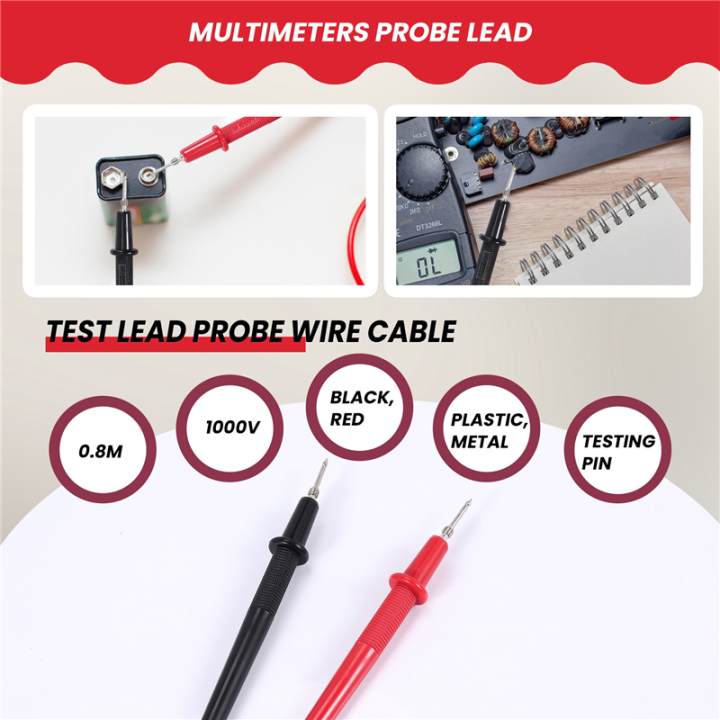 Multimeter Meter Universal Test Lead Probe Wire Cable 1000V 0.8M | Daraz.lk