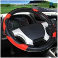 36CM】 Car Steering Wheel Cover Bus Truck For 36 38 40 42 45 47 50 CM Out Diameters Red Microfiber Steering-wheel. 