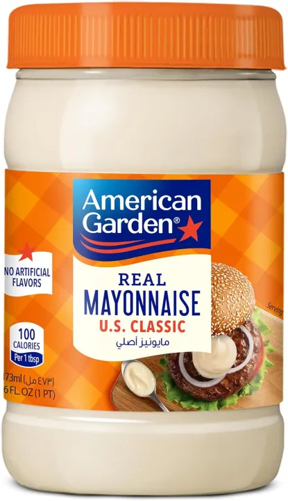 American Garden Real Mayonnaise Original, Gluten-Free, Dairy-Free, 473ml (FROM DUBAI) SAM