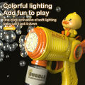 【HOT】 Handheld Fully Automatic Yellow Duck Bubble Machine Children's Toy Bubble Gun Toy Without Battery And Bubble Water. 