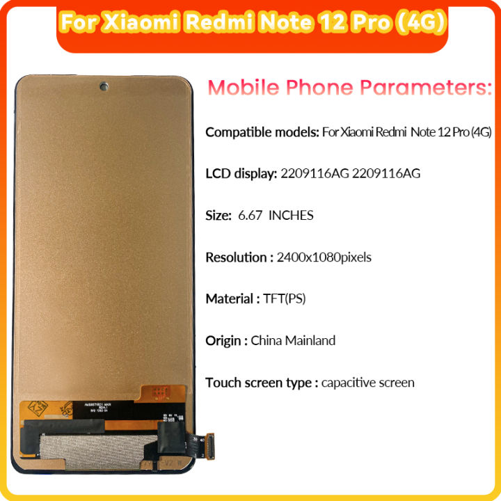 6.67%20For%20Xiaomi%20Redmi%20%C2%A0Note%2012%20Pro%204G%20mobile%20phone%20display%20LCD%20touch%20screen%20digitising%202209116AG%20replacement%20LCD%20display%20-%20Image%202