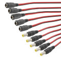 (DC Jack With Wire Male And Female 5 pcs socket)5.5x2.1mm DC Power Pigtail Wire Connector 27CM 12V 5.5*2.1mm DC Male Plug & Female Jack. 