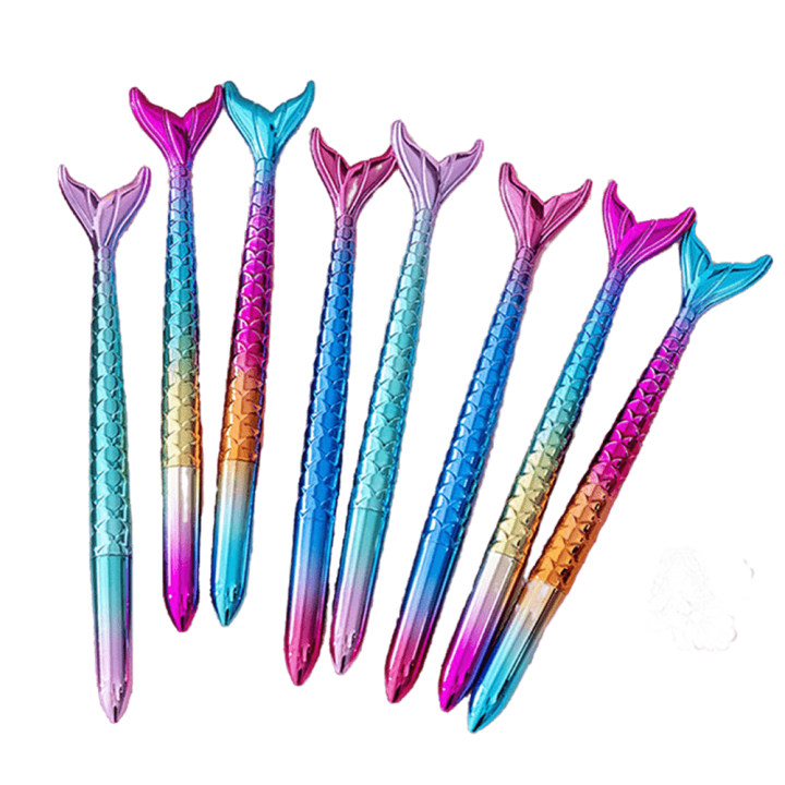 Mermaid Tail Design Gel Pens 0.5mm Black Ink Neutral Pens Kids Praise Gifts