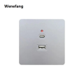 Wenefang Luxury Black Universal Wall USB C Socket, 10W Type-c 2port USB Plug Adapter Outlet, Wall-mounted Eu 220V Electrical Power Socket. 