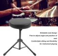 Drum Throne, Rotatable Angle Height Adjustable Three Legged Design Non Slip Bottom Drum Stool Metal Sponge Folding Portable Stable and Drum Chair for Drum Seat, Round Drum Stool, Portable Drum Throne Seat with Drum Key for Electric Drum Set Drummer Adults. 