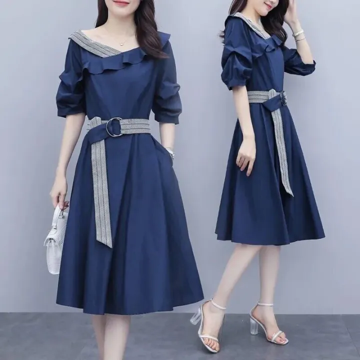 French%20Dress%202021%20Summer%20Plus%20Size%20Female%20New%20Belly%20Slimming%20Ladies%20Skirt%20-%20Image%205