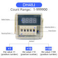 DH48J Counter Relay AC220V 380v 8 pin DC12V 24V DH48J-8 Contact Electronic Digital Display Count Acyclic LED Counter 1-999900. 