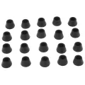 20PCS Black Chair Couch Table Rubber Furniture Leg End Caps 16mm Dia. 