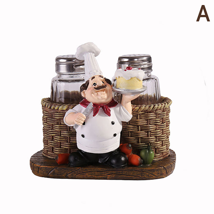 Cook Collection Figure Kitchen Chef Cook Pepper Condiment Bottle Model Statue Miniature ...