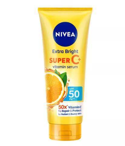 NIVEA Body Extra Bright Super C+ SPF50 Vitamin Serum 70ml / Body Lotion / 50x Vitamin C / Even Skin Tone / Sun care/ Sun spf 50 SAB (FROM MALAYSIA)