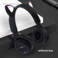 Anrushide 2025 New Wireless Headphone Flash Light Cute Cat Bluetooth with Mic 【2025 Version】 Control LED Stereo Music Helmet Phone Bluetooth Headset Gift. 