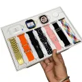Hiwatch i20 Ultra 2 , 3 MAX Suit SmartWatch + Airpods Pro with Transparent Screen Guard Watch with Seven Decorated Straps. 