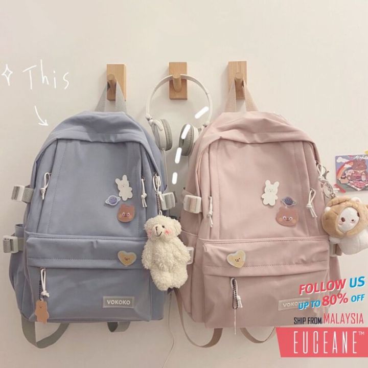School Bag Korean Style Women's Nylon Harajuku Ulzzang Backpack Beg Sekolah Perempuan