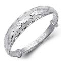【ZOSR】fashion Double fish lotusn woman kpop star Fine 999 Sterling Silver adjustable bracelet Bangles gift SZ17. 