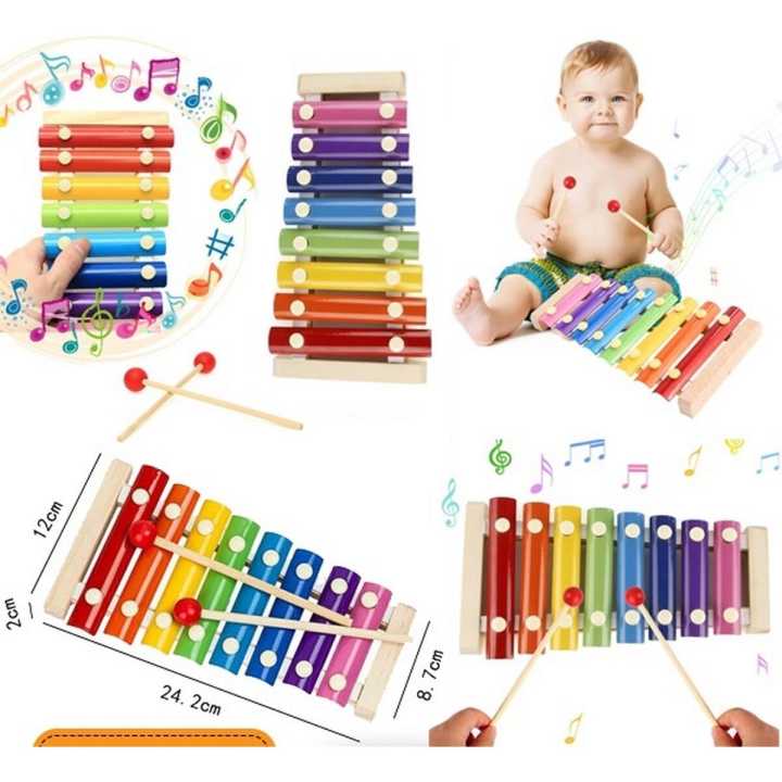 Wooden Xylophone Musical Toy with 8 Notes for Kids | Daraz.lk